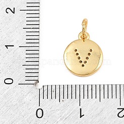 Brass Micro Pave Clear Cubic Zirconia Charms&nbsp;CU-CBA56CE-12G-V