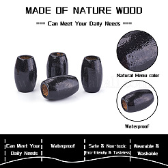 Dyed Barrel Natural Wood Beads&nbsp;WOOD-CD0001-11