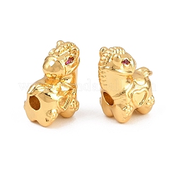 Brass Micro Pave Purple Cubic Zirconia Beads&nbsp;KK-Z162-08G