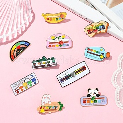 10Pcs 10 Styles Mood Social Battery Sliding Enamel Pins&nbsp;JEWB-CJ0001-52