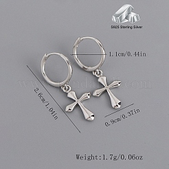 Fashionable S925 Silver Cross Earrings with Simple and High-end Design&nbsp;BO1678-2