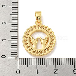 Brass Micro Pave Clear Cubic Zirconia Pendants&nbsp;KK-U007-01G-07