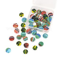 40Pcs 4 Colors Handmade Frosted Lampwork Beads&nbsp;LAMP-LS0001-07
