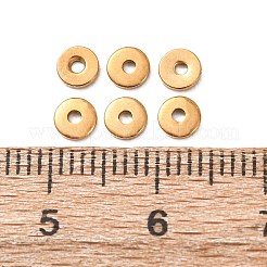 304ステンレス鋼製幾何学模様スペーサービーズ  ゴールドカラー  フラットラウンド  4x0.8mm  穴：1mm&nbsp;STAS-F362-04A-G01