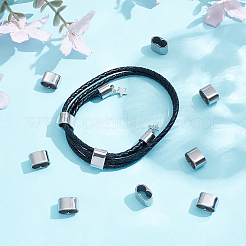 304ステンレススチールスペーサービーズ10個  長方形  ステンレス鋼色  9x13x8mm  穴：6x11mm&nbsp;FIND-UN0007-83