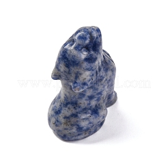 天然な青い斑点ja玉ディスプレイ装飾  家の装飾用品  オオカミ  38~40x25~29x16~26mm&nbsp;DJEW-P019-A03