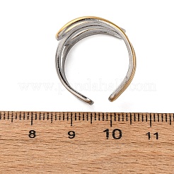 304ステンレススチール製ダブルカラーカフリング  イオンプレーティング（ip）  ゴールデン·ステンレス鋼色  27.5mm&nbsp;RJEW-S635-01GP-I