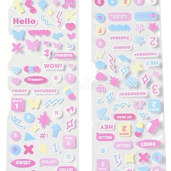 ペットのプラスチックステッカー  DIYスクラップブッキング用  フォトアルバムの装飾  パールピンク  65x42mm&nbsp;DIY-H168-01A