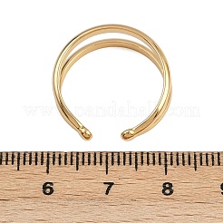 304ステンレススチール製調節可能な女性用オープンカフリング  イオンプレーティング（ip）  ゴールドカラー  7.5mm  内径: 調節可能&nbsp;RJEW-K301-05G
