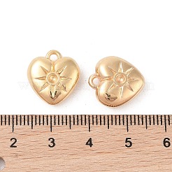 CCBプラスチックペンダント  太陽とハート  ゴールドカラー  15x14x5mm  穴：1.5mm&nbsp;CCB-N006-32G