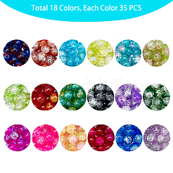 DIY Baking Paint Crackle Glass Beads Stretch Bracelet Making Kits&nbsp;DIY-PH0004-54B
