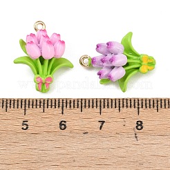 合金エナメルチャーム  ゴールドカラー  チューリップ  ミックスカラー  20x16x10mm  穴：1.2mm&nbsp;FIND-G101-09G