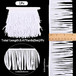 ベルベットのタッセルフリンジトリミング  DIYラテンドレスステージ服アクセサリー用  ホワイト  81x0.8mm&nbsp;DIY-WH20011-57B