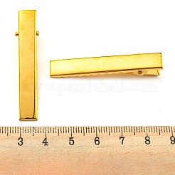 アイアン製フラットダッカールクリップパーツ  作るDIYのヘアアクセサリー  ゴールドカラー  46x8mm&nbsp;IFIN-S286-46mm-G