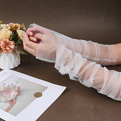 Polyester Long Fingerless Wedding Bride's Sleeves&nbsp;AJEW-WH20020-462A