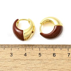 Brass Enamel Hoop Earrings&nbsp;EJEW-B120-07G-02