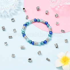 100個5スタイルチベットスタイル合金ヨーロピアンビーズ  大穴ビーズ  コラム  アンティークシルバー  7~9.9x5~7mm  穴：2.8~5.5mm  20個/スタイル&nbsp;FIND-SP0020-72