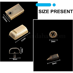 合金バッグジッパーコードエンド  鉄ネジ付き  長方形  ミックスカラー  17x11x6mm  4x9mm内寸法  50セット /箱&nbsp;PALLOY-BC0001-03