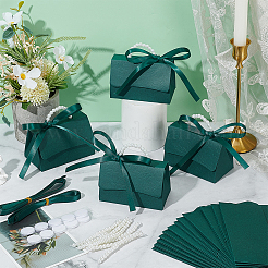Foldable Paper Wedding Candy Totes with Plastic Imitation Pearl Round Beaded Handle and Ribbon&nbsp;CON-WH0115-20A-01