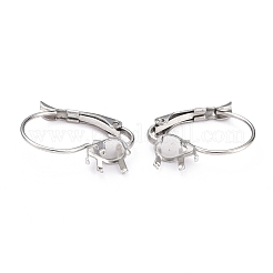 Tarnish Resistant 304 Stainless Steel Leverback Earring Settings&nbsp;STAS-B003-07P