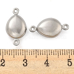 変色しない304ステンレススチールコネクタチャーム  ティアドロップリンク  ステンレス鋼色  18x10x5mm  穴：1mm&nbsp;STAS-P360-01A-P