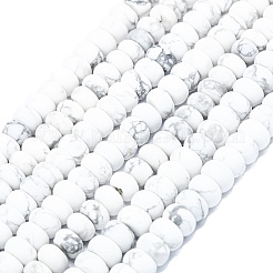 天然石ハウライトビーズ連売り  艶消し  ロンデル  8x5mm  穴：1.4mm  約73~75個/連  14.96~15.16インチ（38~38.5cm）&nbsp;G-P575-A32-8x5mm
