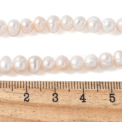 天然養殖淡水パールビーズ連売り  グレード2a++  ポテト  古いレース  5~6mm  穴：0.5~0.6mm  約57~58個/連  13.50~13.70インチ（34.3~34.8cm）&nbsp;PEAR-I007-07O-11C