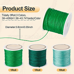 3 Rolls 3 Colors Nylon Braided Cord&nbsp;NWIR-TA0001-43C
