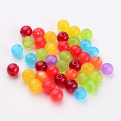 樹脂ビーズ  キャッツアイビーズ  ラウンド  ミックスカラー  直径約6mm  穴：1mm&nbsp;RB099Y
