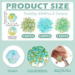 390Pcs 3 Colors Transparent Colours Glass Seed Beads&nbsp;GLAA-TA0003-76A