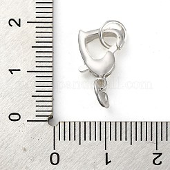 真鍮カニカン  鉛フリー＆カドミウムフリー  ハート  プラチナ  13x9x3mm  穴：4mm&nbsp;KK-A230-01B-S
