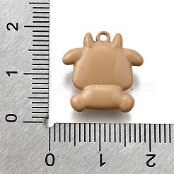 合金エナメルチャーム  動物のチャーム  牛  16.5x16.5x5.5mm  穴：1.2mm&nbsp;ENAM-D303-05F