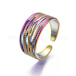 304 Stainless Steel Chunky Wide Cuff Ring&nbsp;RJEW-N038-102