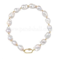Natural Baroque Keshi Pearl Nuggets Beaded Necklaces&nbsp;NJEW-JN06511