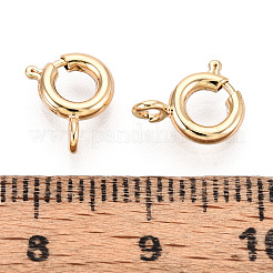 真鍮のスプリングリングの留め金  ニッケルフリー  18KGP本金メッキ  10x7x2mm  穴：1.5mm&nbsp;KK-Q669-33G