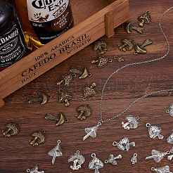 54Pcs 9 Styles Tibetan Style Alloy Pendants&nbsp;FIND-SZ0003-69