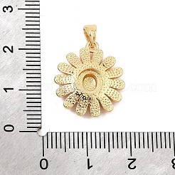 真鍮製エナメルペンダント  花のチャーム  ゴールドカラー  19x16.5x4mm  穴：5x3.5mm&nbsp;KK-CBA2A11-05G