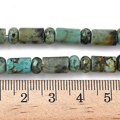 天然アフリカンターコイズ（ジャスパー）ビーズ連売り  柱とロンデル  9~9.5x6mmと6~6.5x4mm  穴：0.7mm  約60個/連  15.55''（39.5センチメートル）&nbsp;G-L585-B03-01