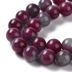 天然の天然翡翠ビーズ連売りを染めた  ラウンド  パープル  8mm  穴：1mm  約22~24個/連  7.48~7.87インチ（19~20cm）&nbsp;G-G021-01B-05