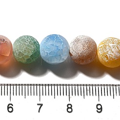 天然の風化瑪瑙（染色・加熱）ビーズ連売り  ラウンド  ミックスカラー  10~10.5mm  穴：1.2mm  約38~39個/連  14.61~14.88''（37.1~37.8センチメートル）&nbsp;G-H091-A01-02