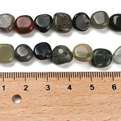 天然のアフリカブラッドストーンビーズ連売り  ナゲット  タンブルストーン  7~13x4.5~10x4.5~10mm  穴：1.2mm  約44~46個/連  15.08~16.14インチ（38.3~41cm）&nbsp;G-P497-01E-13