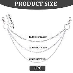 Alloy Multilayer Chain Belts for Pants&nbsp;AJEW-WH20018-128P