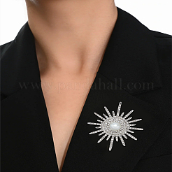 1Pc Sunflower Alloy Rhinestone Brooches for Backpack Clothes&nbsp;JEWB-LP0004-77