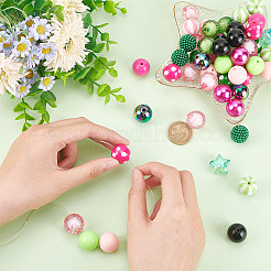 60Pcs 15 Style Mixed Style Acrylic Beads Sets&nbsp;OACR-AR0001-16