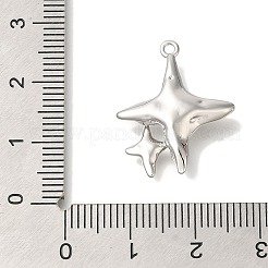 真鍮チャーム  カドミウムフリー＆ニッケルフリー＆鉛フリー  スター  プラチナ  22.5x18.5x4mm  穴：1.5mm&nbsp;KK-K389-031P
