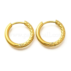 女性用304ステンレスフープピアス  イオンプレーティング（ip）  リング  14KGP本金メッキ  17.5x2.5mm&nbsp;EJEW-M068-16B-G