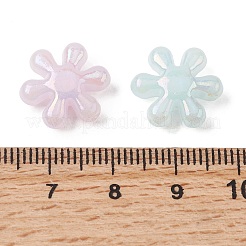 UVメッキ不透明アクリルビーズ  花  ABカラーメッキ  ミックスカラー  15x13.5x6mm  穴：1.5mm  約1110個/500g&nbsp;OACR-G058-17E