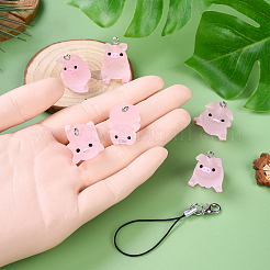 DIY Translucent Resin Pig Mobile Phone Strap Making Kits&nbsp;DIY-YW0011-17