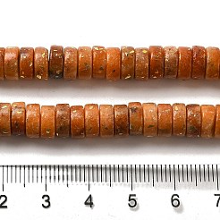 天然ドロマイトビーズ連売り  合成オパールと  染め  ディスク  ヒシビーズ  レッドオレンジ  8x3.5mm  穴：0.8mm  約118~120個/連  15.94''（40.5センチメートル）&nbsp;G-K350-B01-03E