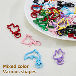 32Pcs 4 Styles Zinc Alloy Enamel Swivel Clasps&nbsp;FIND-HS0002-01